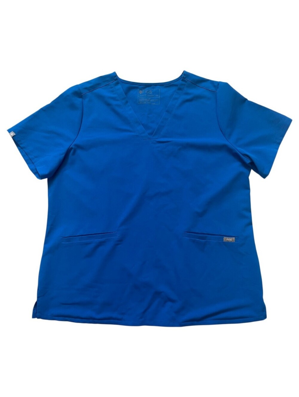 FIGS Casma V-Neck Scrub Top Blue Short Sleeve Women's Size XXL Medical Uniform